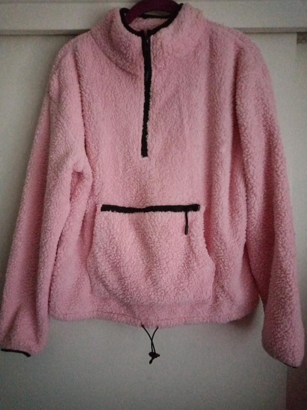 Cozy Pink Sherpa Pullover Jacket